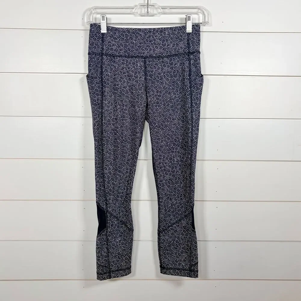 Lululemon Athletica Pace Rival Freckle Flower Crop Leggings, EUC, Size 4